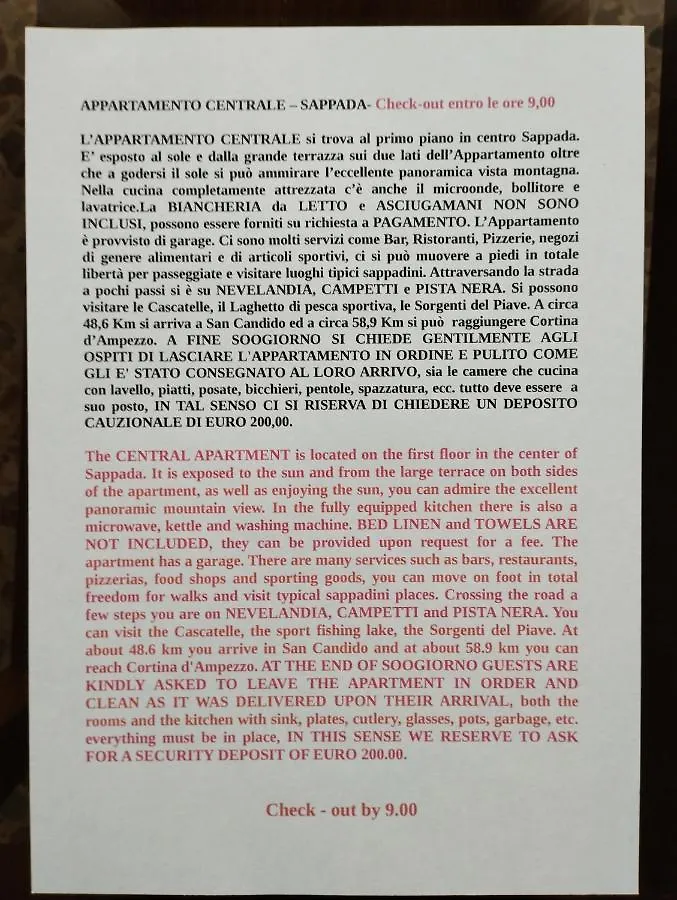 Appartamento Centrale Sappada 0*,
